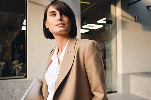 businesswoman looking at a distance
