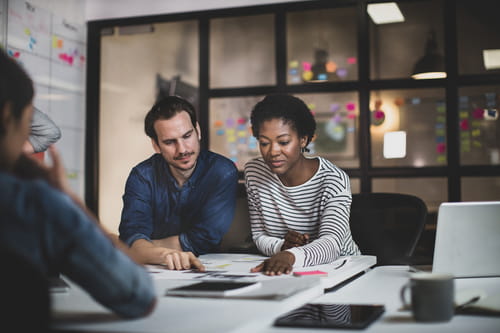 Team meeting in an office