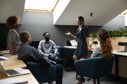 Team meeting in an office