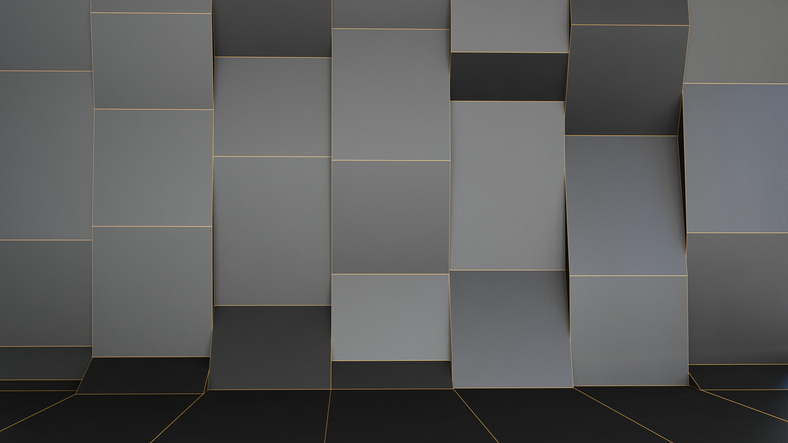 abstract interior background made of gray blocks