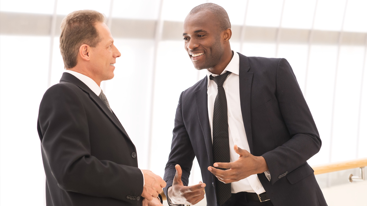two executives talking
