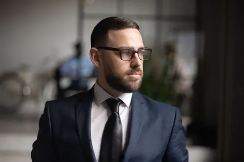 A businessman looking at a distance
