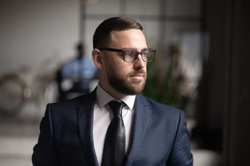 A businessman looking at a distance A businessman looking at a distance