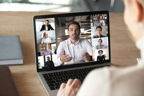 businessman in a virtual interview businessman in a virtual interview
