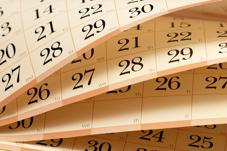 flipping through calendar pages