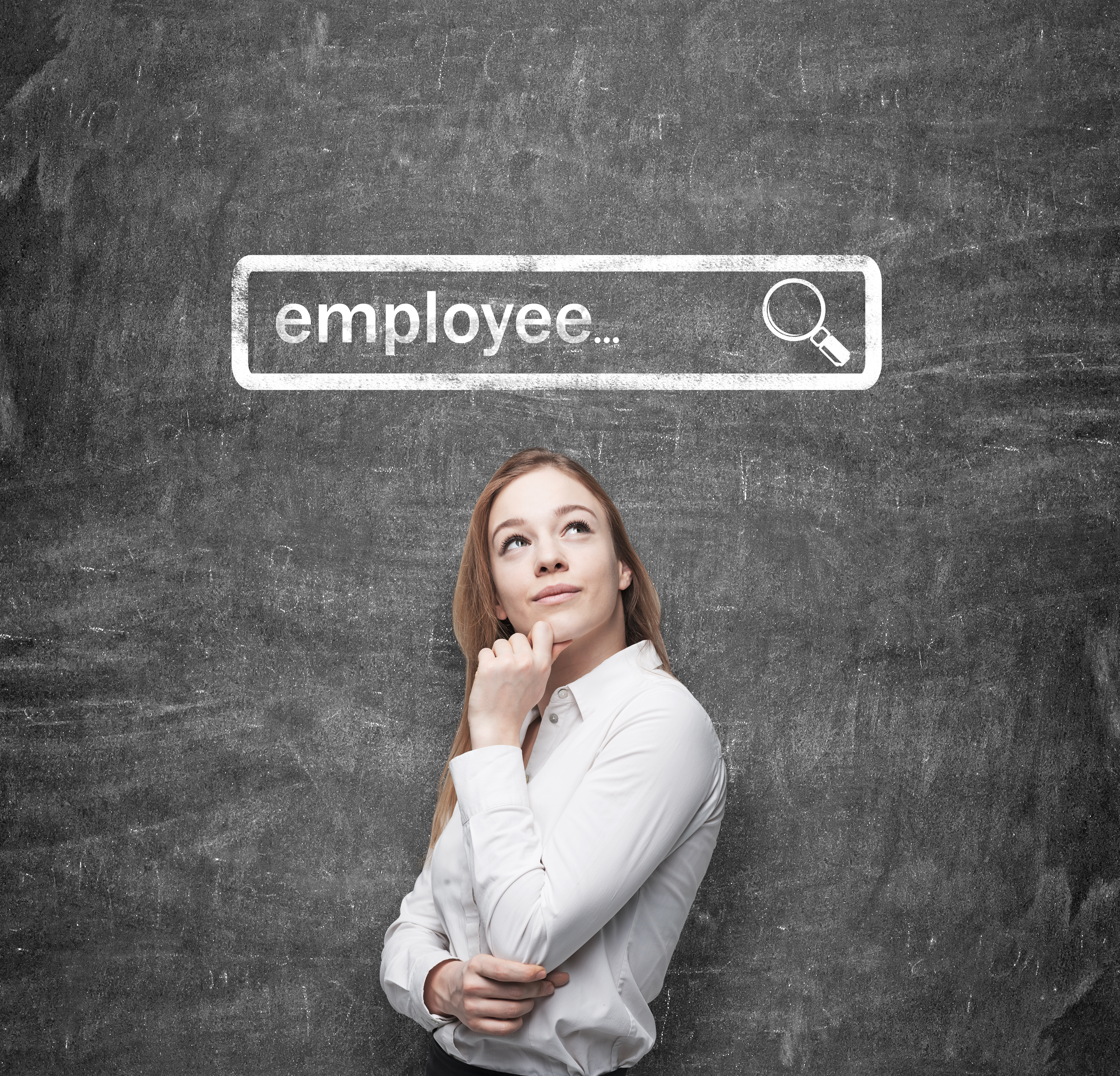 woman conducting a search for an employee