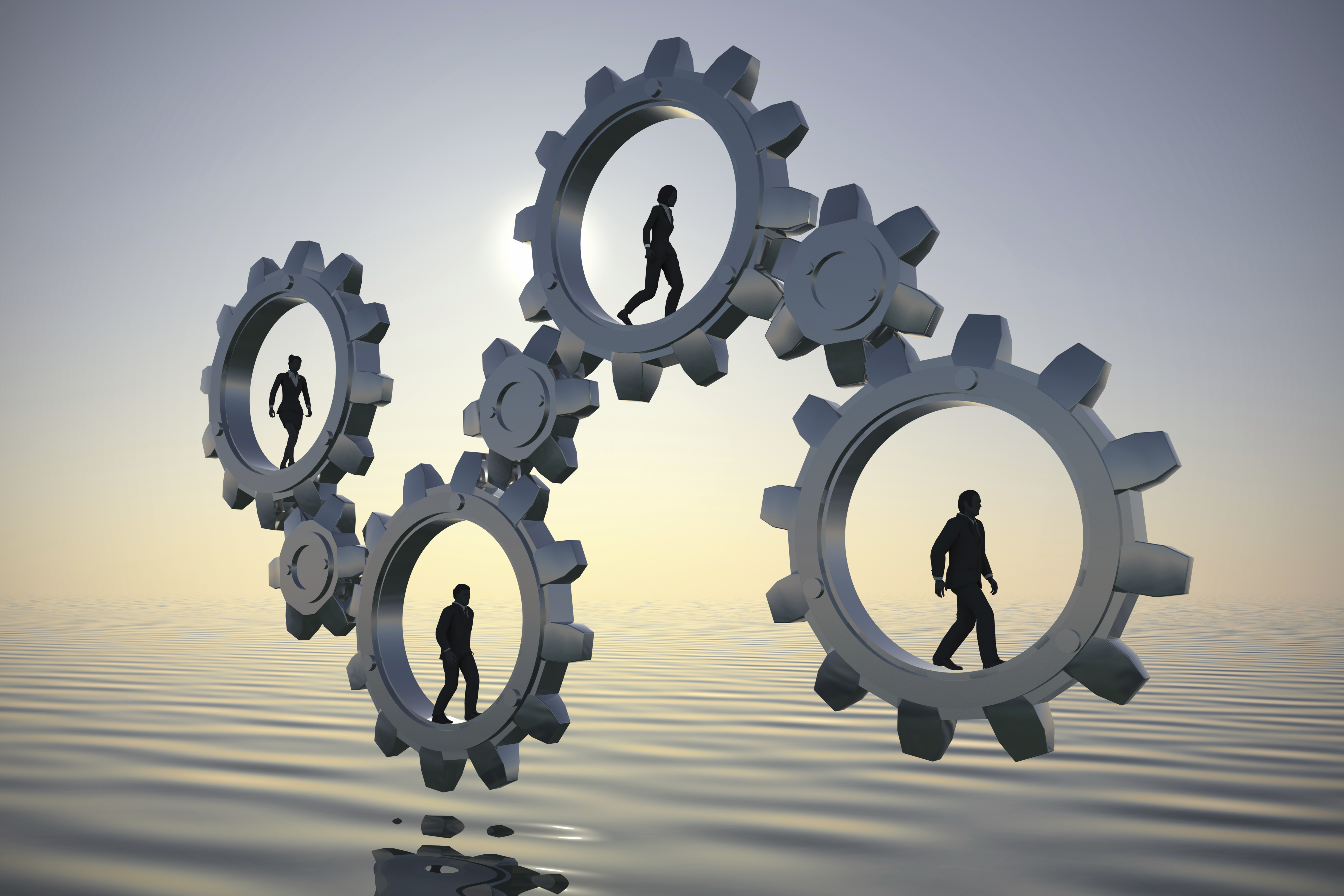 people working together