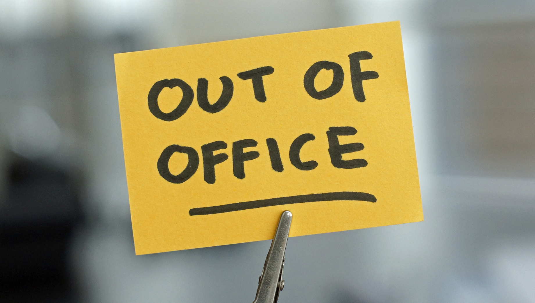 out of office post-it note