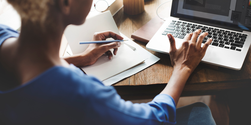 woman working at computer