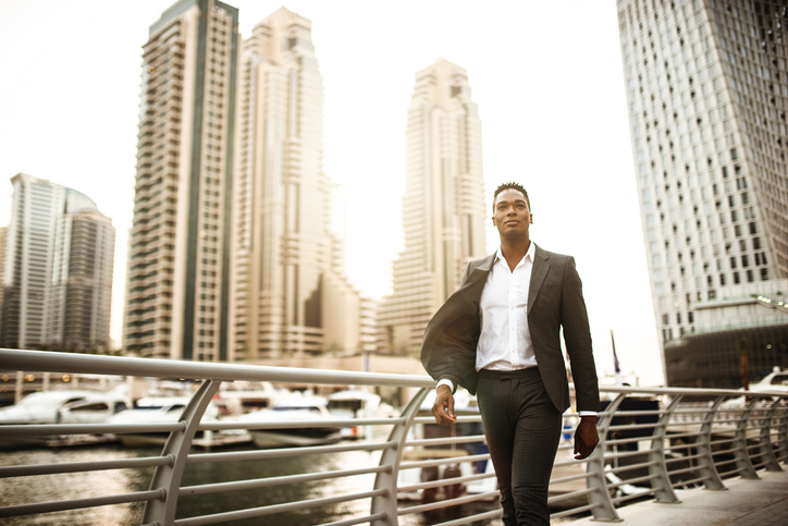 confident man walking