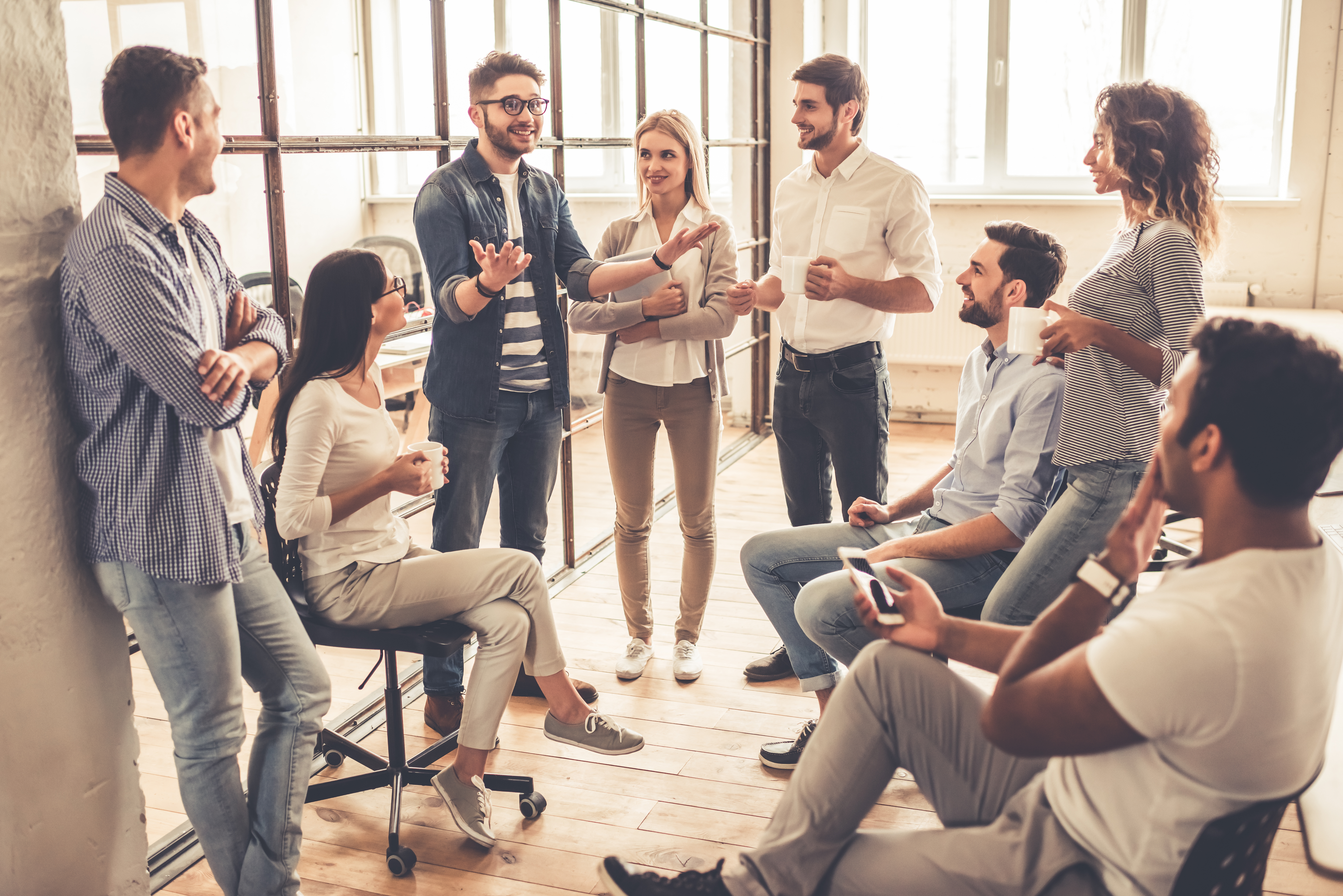 People doing Group Discussion
