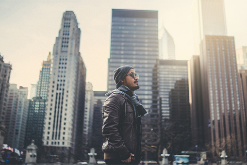 man in the city